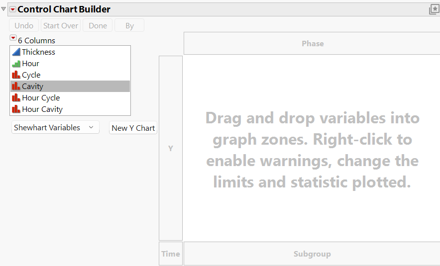 Interactive Control Chart Builder Window