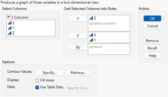The Contour Plot Launch Window