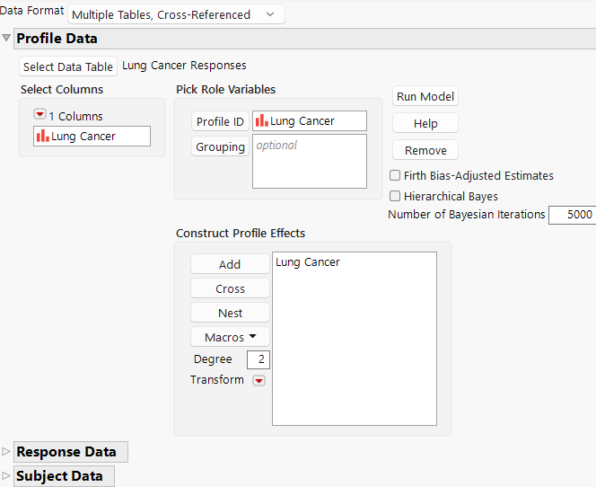 Completed Profile Data Panel