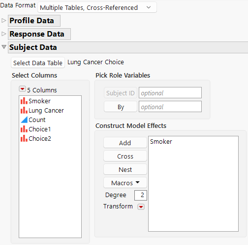 Completed Subject Data Panel