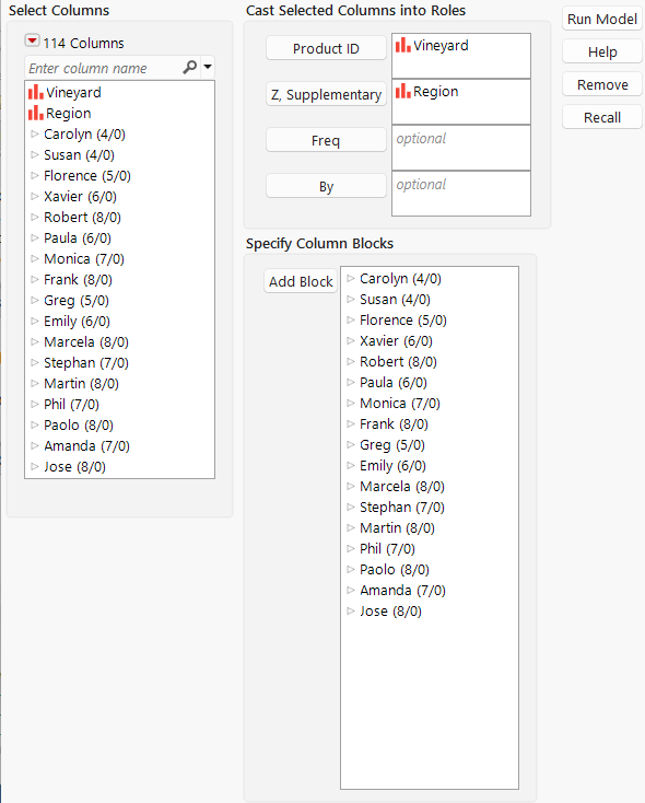The Multiple Factor Analysis Launch Window