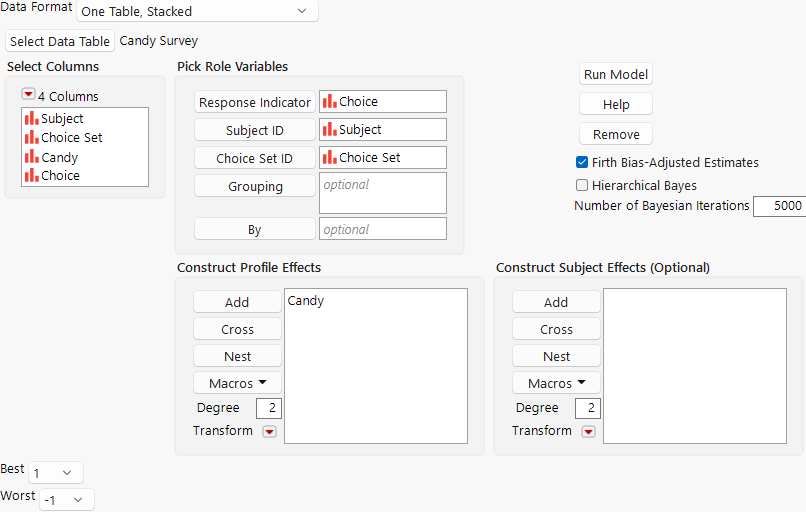 Completed MaxDiff Analysis Launch Window