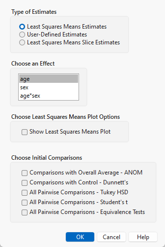 Launch Window for Least Squares Means Estimates