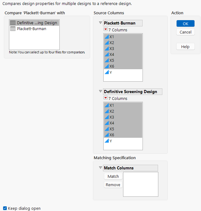 Launch Window with Matched Columns