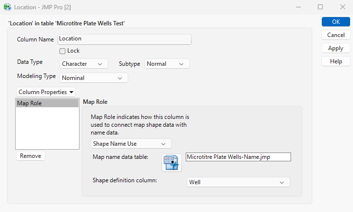 Map Role Column Property Assignment
