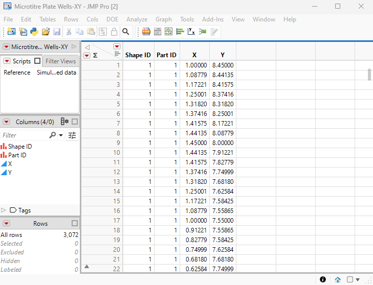 Microtitre Plate Wells-XY Shape File