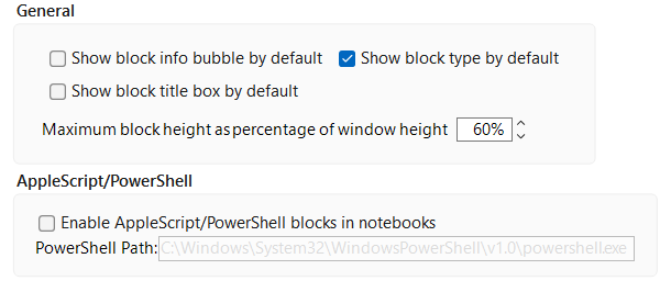 Notebook Preferences