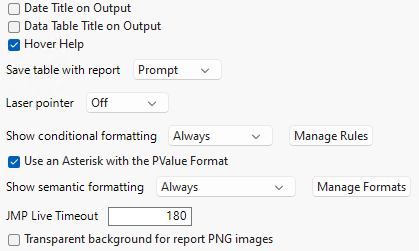 Reports Preferences