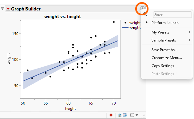 The Platform Presets menu