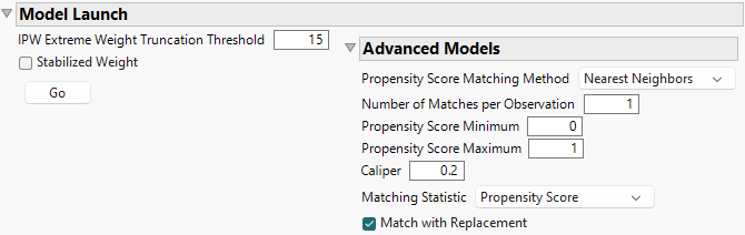 Model Launch Control Panel with Matching Parameters Set