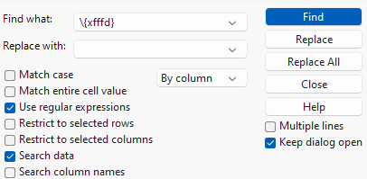 Searching for the Unicode Character