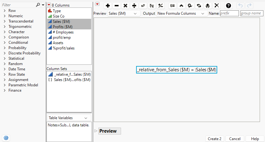 Creating Formula Columns with the Formula Editor