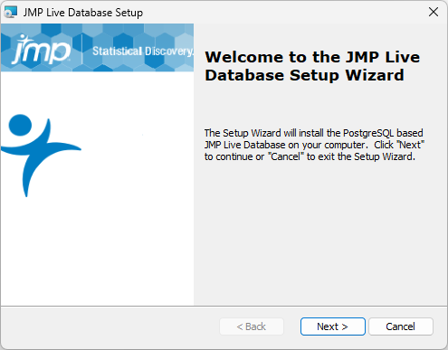 JMP Live Database Setup Wizard