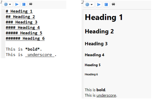 Text Markdown and Rendered Text