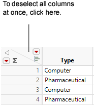 Deselecting Columns