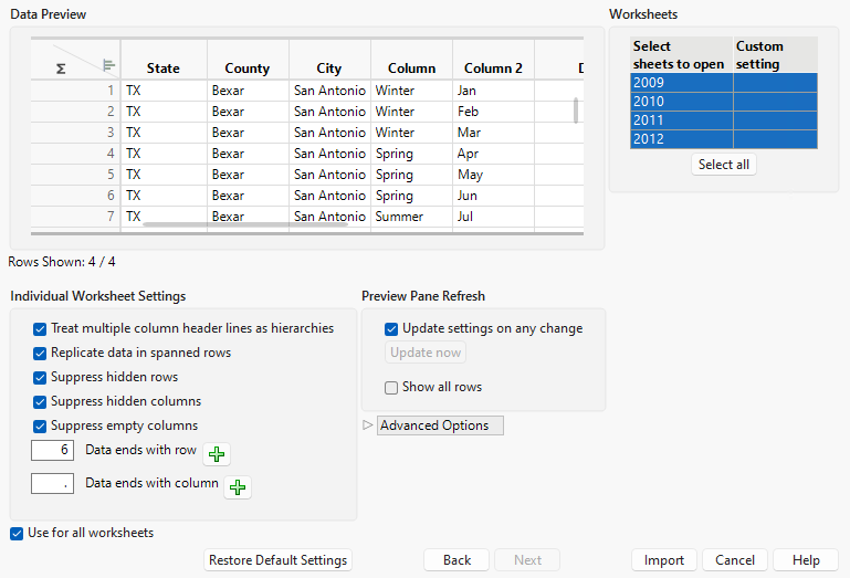 Updated Settings on Page Two