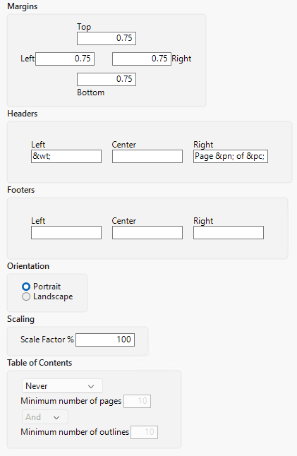 Print Preferences