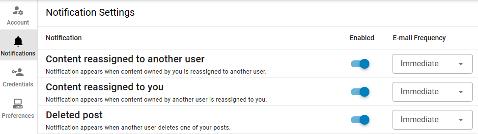 Notification Settings Notification Settings