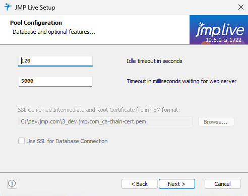 Configure JMP Settings