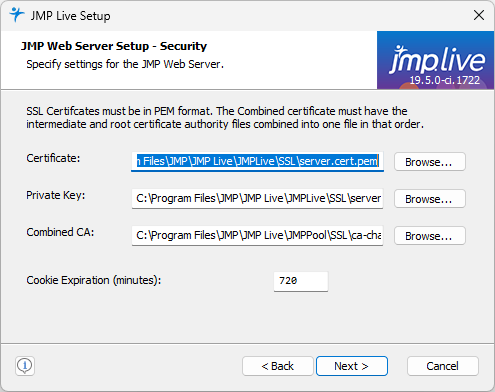 Specify SSL Certificates