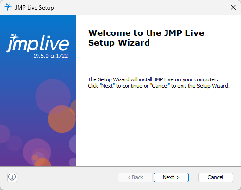 JMP Live Setup Wizard
