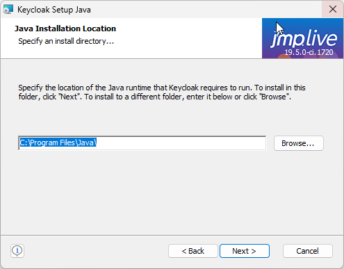 Specify the Java Install Location
