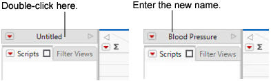 Changing the Data Table Name