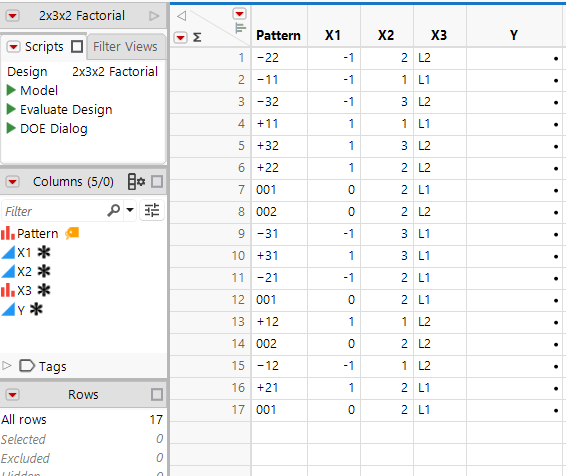 Design Data Table
