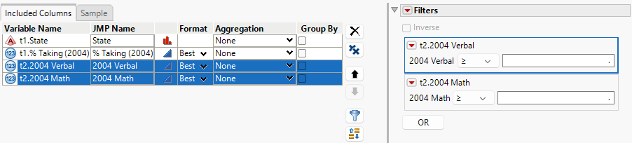 Selected Filters