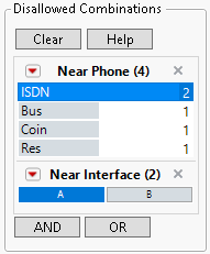 Disallowed Combinations Panel That Shows First Constraints