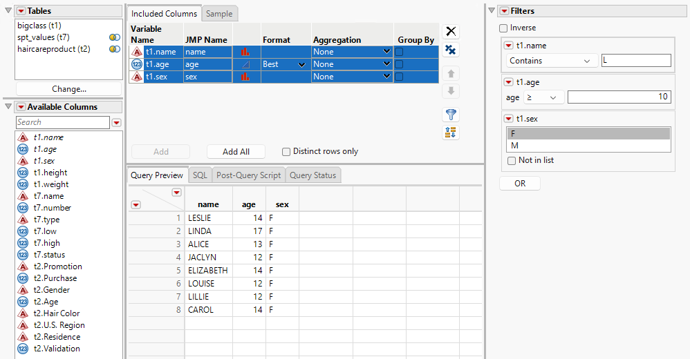 Selecting Filters