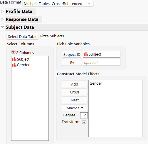 Subject Data Window