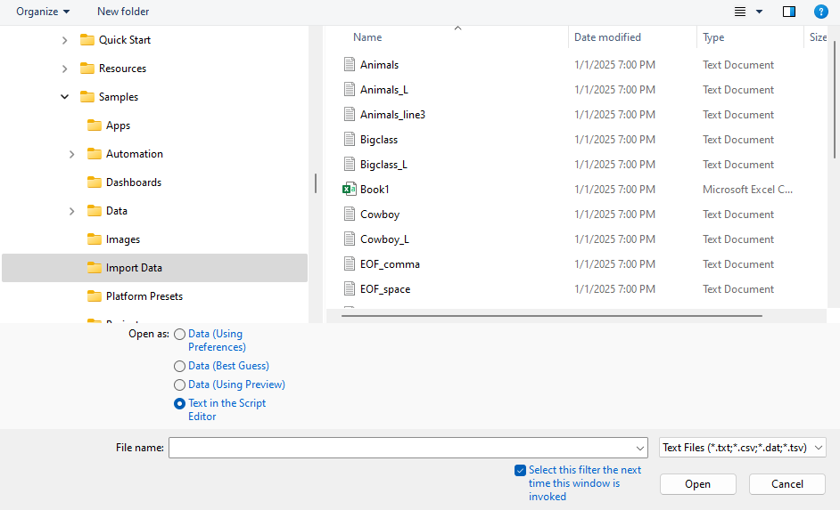 Select Text Files