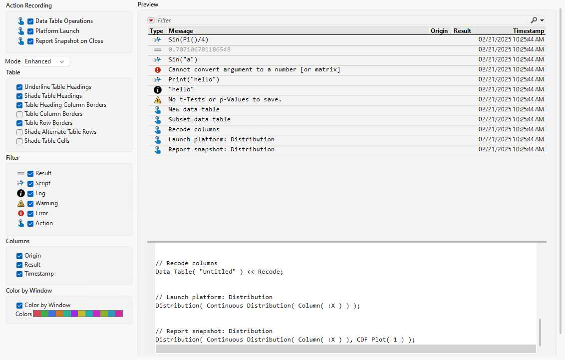 Log Preferences