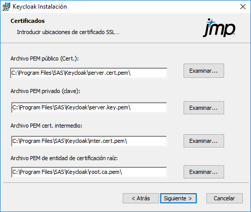 Specify Keycloak Certificates