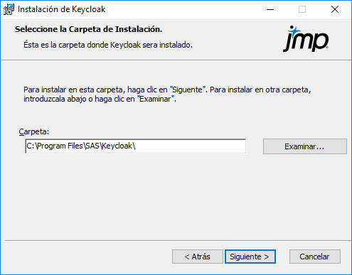 Specify the Keycloak Install Location