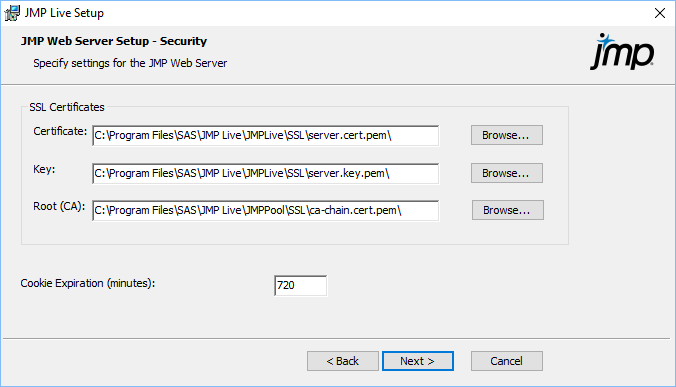 Specify SSL Certificates