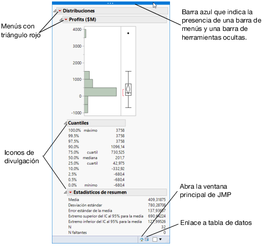 Distribution Report Window on Windows