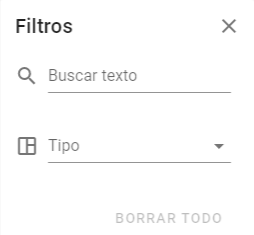 Opciones de filtrado en espacios Opciones de filtrado en espacios