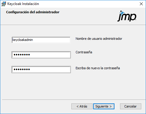 Configurar el administrador de Keycloak