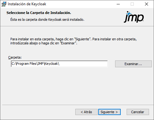 Specify the Keycloak Install Location Specify the Keycloak Install Location