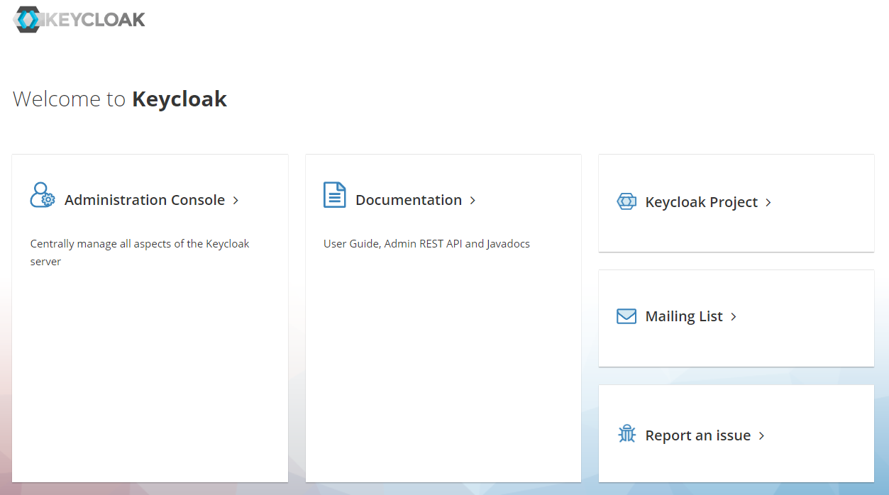 Keycloak Welcome Page Keycloak Welcome Page