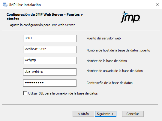 Specify Ports and Database Details Specify Ports and Database Details