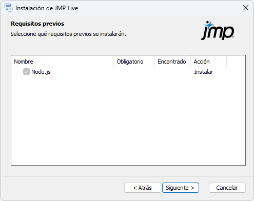 Prerequisite Node.js selected Prerequisite Node.js selected
