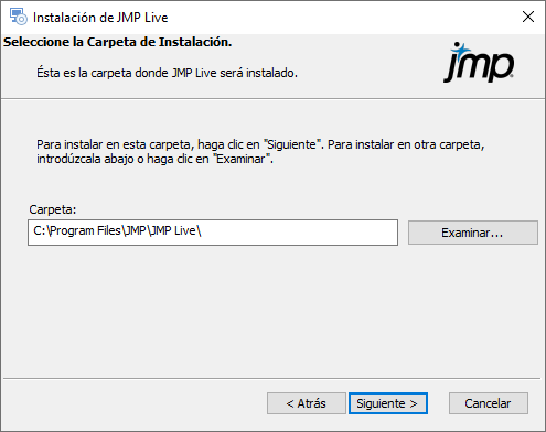 Specify Installation Folder Specify Installation Folder