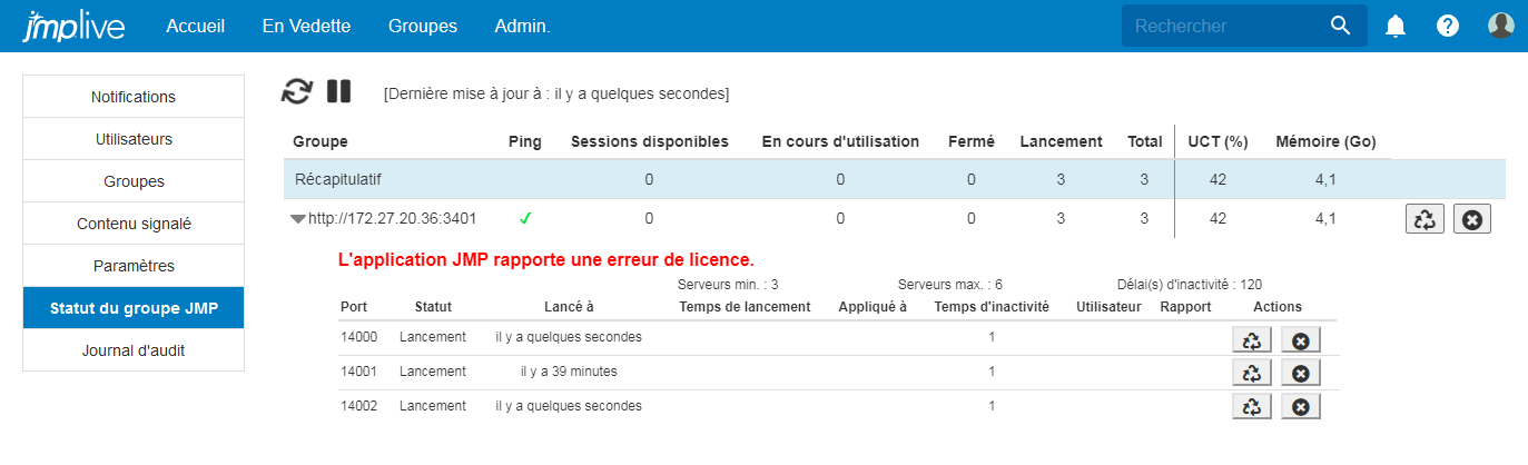 JMP Live Licensing Error Message