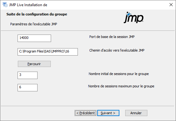 Configure JMP Settings