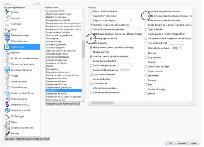Préférences de la plate-forme Distribution