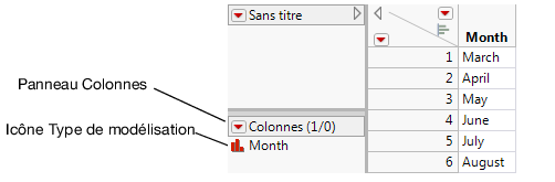 Colonne Month remplie
