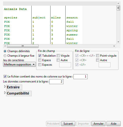 Fenêtre d’aperçu initiale